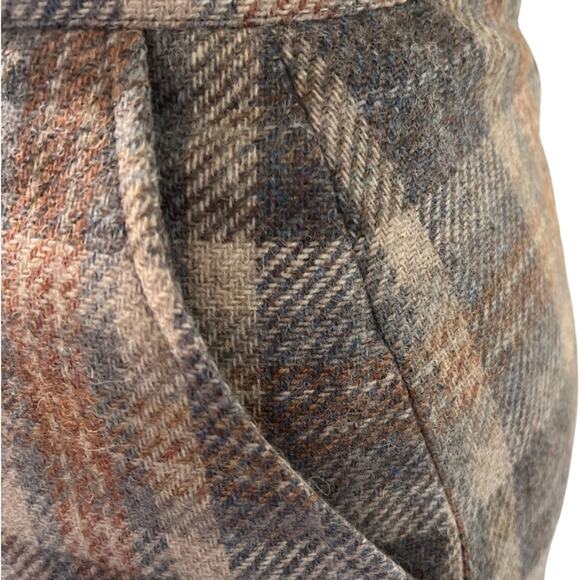 Vintage 80s Cashmere Camel Blazer Grey Plaid Midi Skirt Suit size 6 Van Julian - Picture 11 of 16